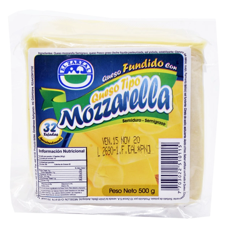 QUESO EL ZARZAL FUNDIDO BL TAJADO X 500 GR